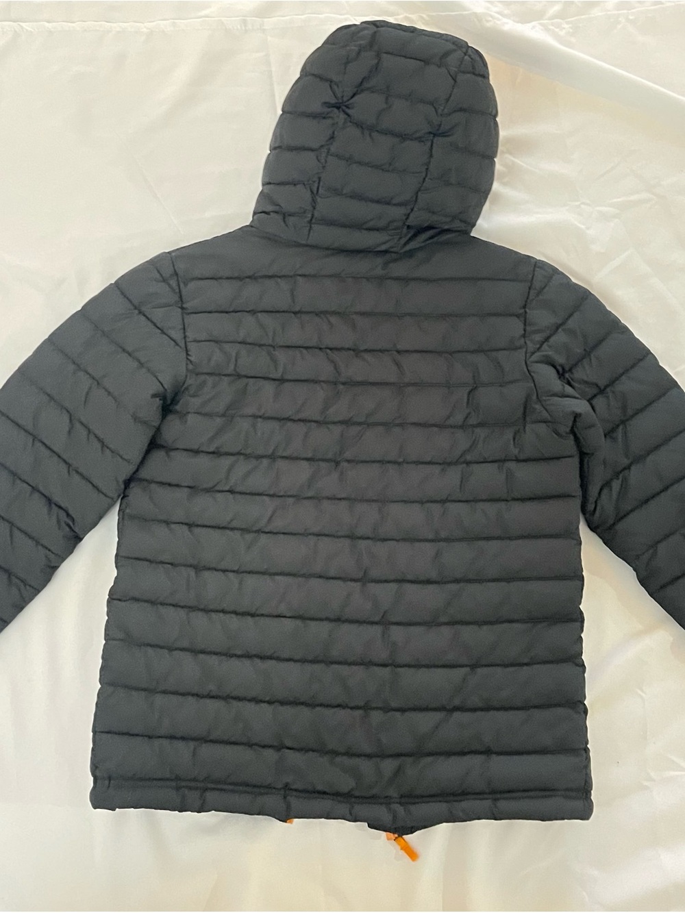 Columbia Kids Black Hooded Puffer Jacket with Yellow Lining - Picture 3 of 4